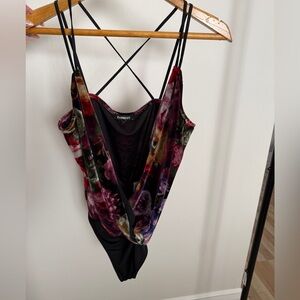 Express Multicolor Velvet Bodysuit